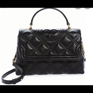 Tory Burch Top handle satchel soft black leather